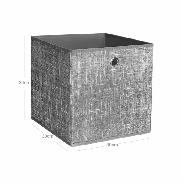 Caixas de armazenamento dobráveis ​​SONGMICS, conjunto de 6 cubos de armazenamento de tecido não tecido, 30 x 30 x 30 cm, caixas organizadoras de roupas de brinquedo, cinza RFB02LG-3 - Image 4