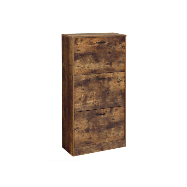 Sapateira com 3 portas basculantes, armário de armazenamento de madeira com 3 níveis, perfeito para entrada estreita, corredor, sala de estar, quarto, 60 x 24 x 120 cm (C x L x A), marrom rústico LBC030X01 - Image 6