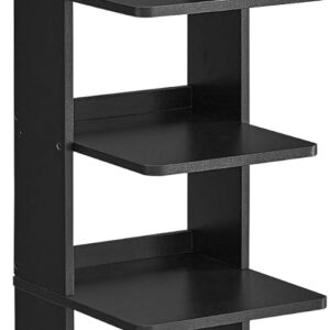 Slim Shoe Rack, organizador estreito para armazenamento de sapatos, suporte para sapatos de 6 camadas, para espaços pequenos, corredor, vestiário, preto